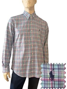 Ralph Lauren Plaid Long Sleeve Shirt Button Down Collar As New